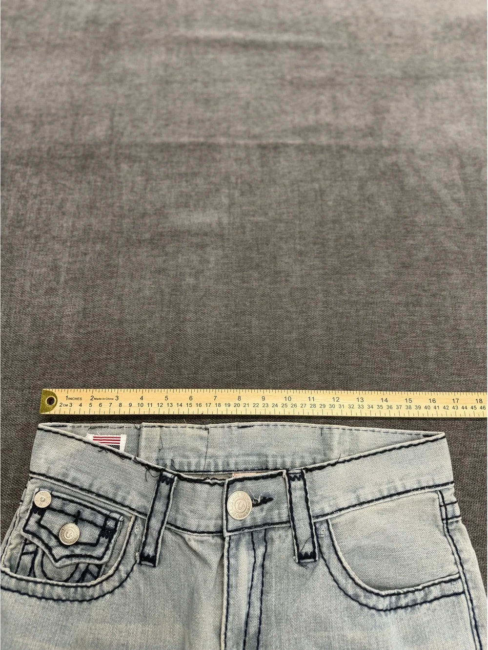 True Religion Light Wash Denim Jeans Size 32 Made in USA
